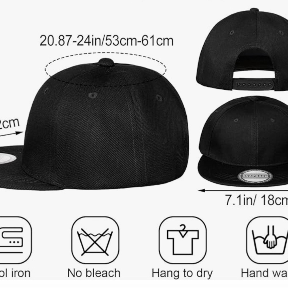 Black Snapback Cap With Leather Patch - image 3